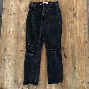 Abercrombie & Fitch Black Jeans Ultra High Rise Ankle Straight Womens' 27 / 4 R